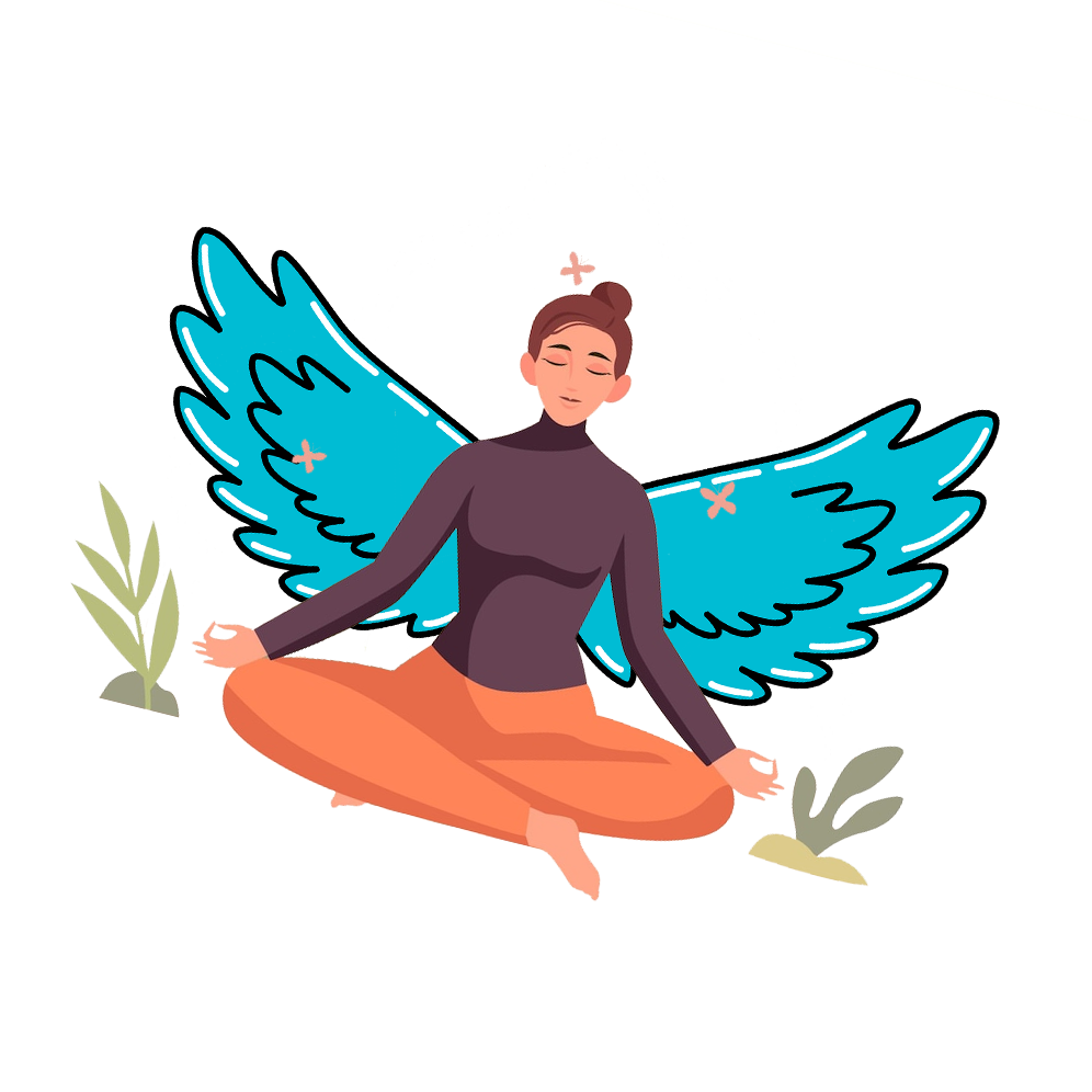 Wings meditation girl Wings meditation girl